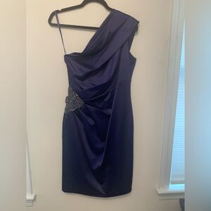 Elegant Purple One-Shoulder Dress
